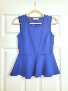 Bluenotes Royal Blue Peplum Tank Top